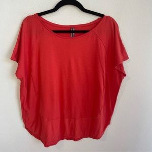 Anthropologie Round Hem Oversized Shirt Women’s Size Small Red